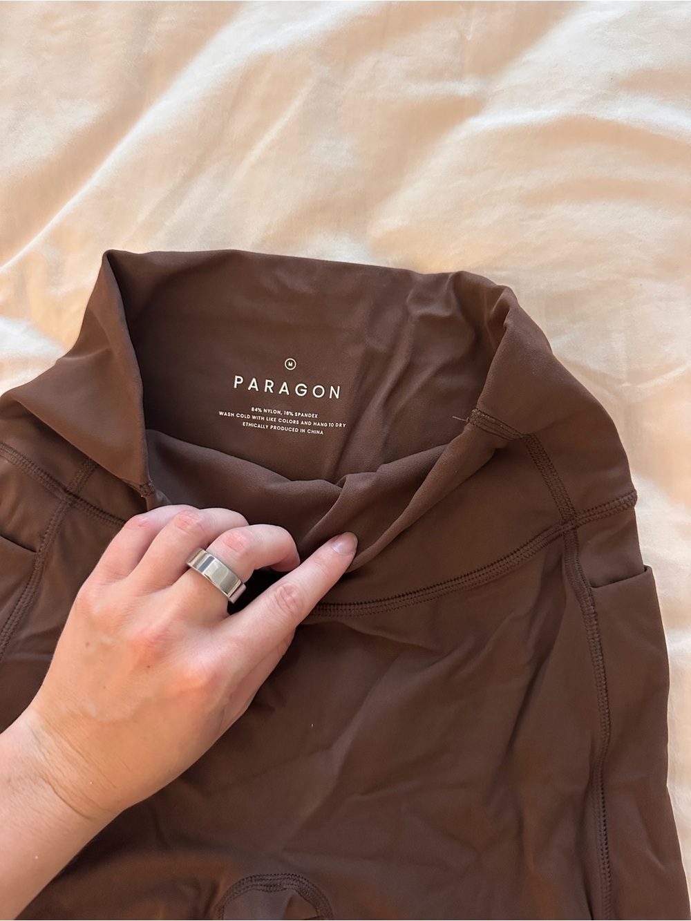PARAGON High-Rise Bike Shorts in Chocolate Brown - Picture 2 of 4